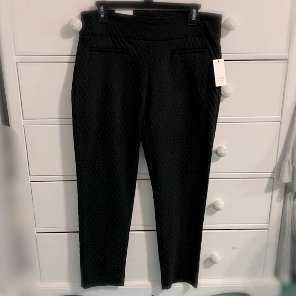 Black Jacquard Pants